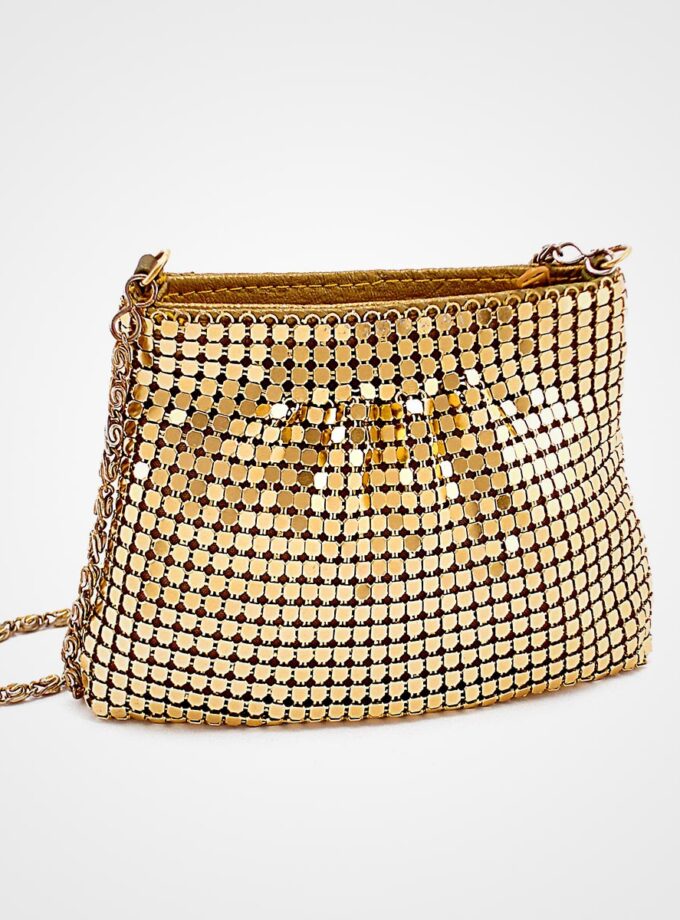 Bright Gold Purse With Chain